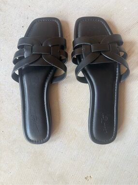 Universal Thread Black Braided Slide Sandals